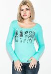 Джемпер жіночий з принтом 81PD188 (ментоловий)