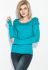 Джемпер женский с рюшами на плечах 81PD186 (бирюзовый)