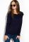 Джемпер жіночий з рюшами на плечах 81PD186 (темно-синій)