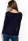 Джемпер жіночий з рюшами на плечах 81PD186 (темно-синій)