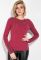 Джемпер женский с вставками на рукавах 79PD5536 (бордовый)