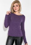 Джемпер жіночий зі вставками на рукавах 79PD5536 (фіолетовий)