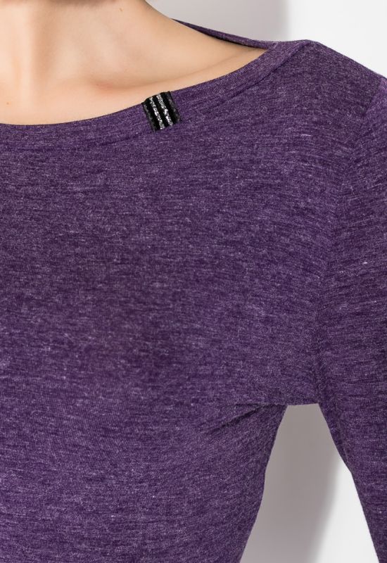 Джемпер женский с вставками на рукавах 79PD5536 (фиолетовый)