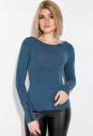 Джемпер жіночий зі вставками на рукавах 79PD5536 (морська хвиля)