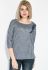 Джемпер жіночий з вишивкою на плечі 81PD2011 (сірий/синій)