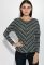 Джемпер женский в полоску приталенный 68PD103 (черный/серый)