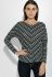 Джемпер женский в полоску приталенный 68PD103 (черный/серый)