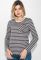 Джемпер женский в полоску с карманом 311V001 (серый/белый)