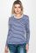 Джемпер жіночий в смужку з кишенею 311V001 (сиза/біла)