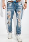 Джинсы мужские рваные 08P148 (голубой)