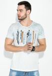 Футболка чоловіча принтована 81P1510 (сірий) Футболка чоловіча принтована 81P1510 (сірий)