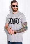 Футболка чоловіча з написом STROKE 148P113-30 (сірий/меланжевий) Футболка чоловіча з написом STROKE 148P113-30 (сірий/меланжевий)