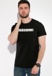 Футболка мужская с текстовым принтом 516F030-2 (черный)