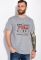 Футболка з написом 134P003-9 (сірий/меланжевий)