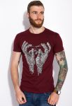 Футболка с принтом 134P002 (бордовый)