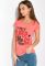 Футболка з принтом на грудях 147P016-4 (кораловий)