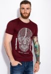 Футболка с принтом Череп 134P002-2 (бордовый)