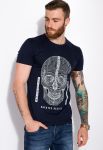 Футболка с принтом Череп 134P002-2 (темно-синий)
