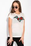 Футболка з вишивкою на грудях 148P043 (білий)