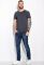 Футболка спортивная с вставками 120PMO2022-3 (джинсовый)