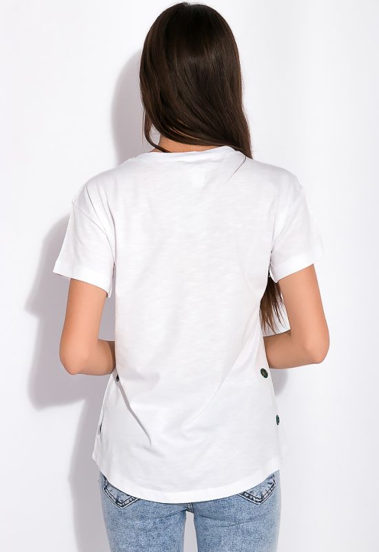 Жіноча футболка 148P093 принт Бджола (білий)