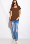 Футболка женская 230F036 (коричневый/меланжевый)