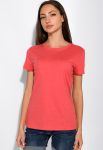 Футболка жіноча 432V001-1 однотонна (кораловий)