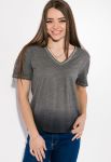 Футболка жіноча ефект Омбре 516F063 (сірий/графітовий)