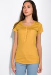 Футболка жіноча на ґудзиках 434V004 (гірчичний)