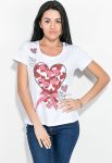 Футболка жіноча принт «Серце» 81P5080 (білий)