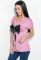 Футболка женская принтованная с кружевом и пайетками 81P037 (фрезовый)