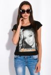 Футболка жіноча з фотопринтом 148P333-17 (чорний)
