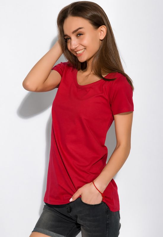 Жіноча футболка з круглим вирізом 434V001-1 (бордовий)