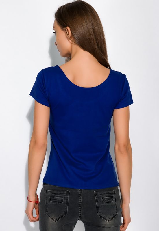 Жіноча футболка з круглим вирізом 434V002-1 (індиго)