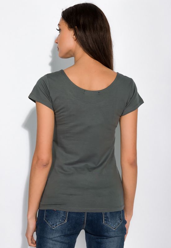Жіноча футболка з круглим вирізом 434V002-1 (сірий)