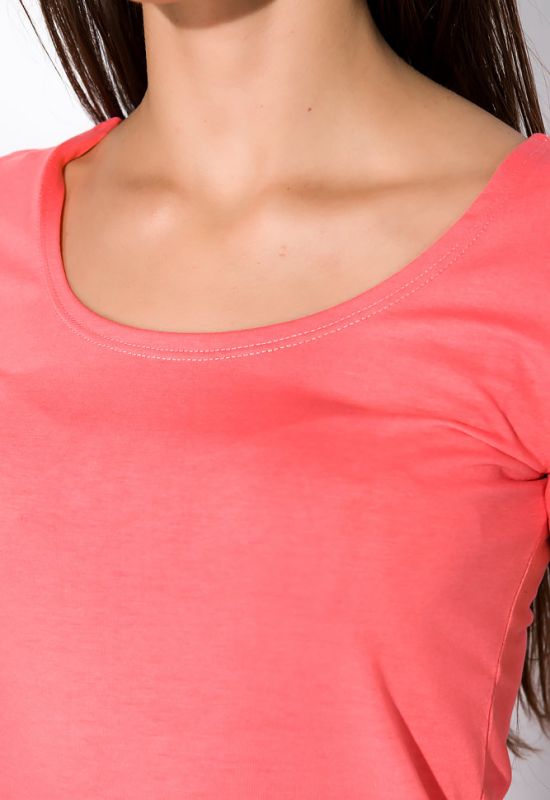 Жіноча футболка з круглим вирізом 434V002-1 (темно-рожевий)