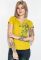 Футболка женская с надписями 81P0307 (горчичный)