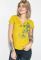 Футболка женская с надписями 81P0307 (горчичный)