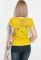 Футболка женская с надписями 81P0307 (горчичный)