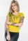 Футболка жіноча з написами 81P2036 (гірчичний)