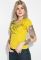 Футболка жіноча з написами 81P2036 (гірчичний)