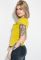Футболка жіноча з написами 81P2036 (гірчичний)