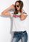 Футболка жіноча з написом на грудях 148P333-4 (білий)