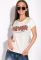 Футболка жіноча з написом на грудях 148P333-4 (молочний)