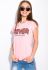 Футболка жіноча з написом на грудях 148P333-4 (рожевий)