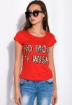 Футболка жіноча з принтом 148P333-13 приталена (червоний)