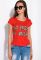 Футболка жіноча з принтом 148P333-13 приталена (червоний)