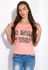 Футболка жіноча з принтом 148P333-13 приталена (персиковий)