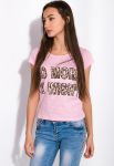 Футболка жіноча з принтом 148P333-13 приталена (рожевий)