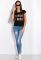 Жіноча футболка з принтом 148P333-13 приталена (чорний)
